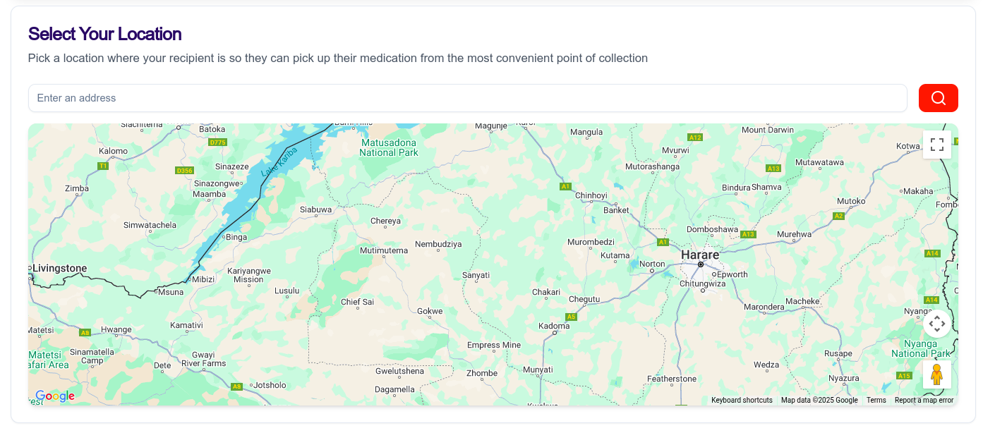 Select Pickup Location